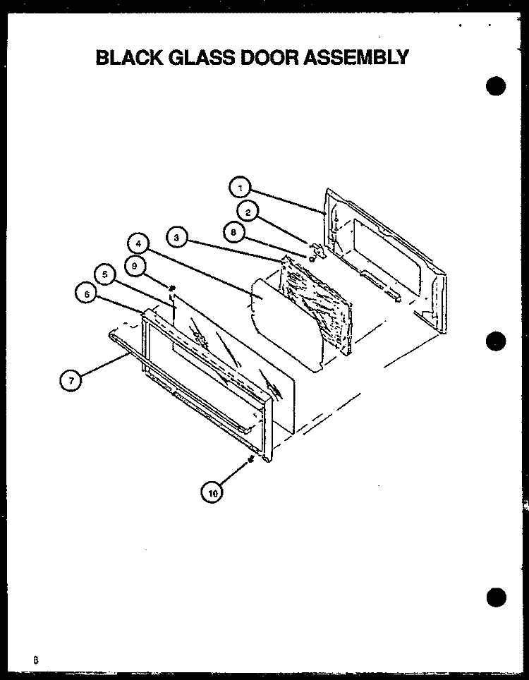 BLACK GLASS DOOR ASSY Diagram and Parts List for SBE56FXW P1137959N W Amana Range