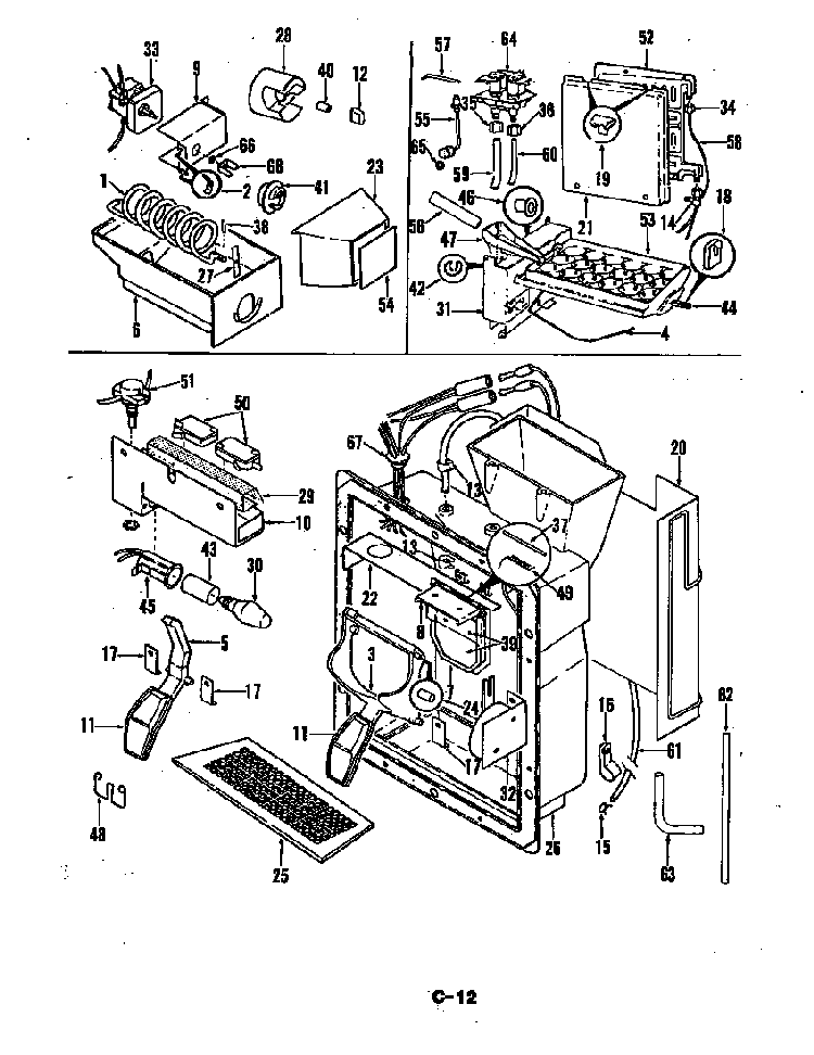 Ice & Water Dispenser Diagram and Parts List for CRC24EA-3AI-5M75A  Magic Chef Refrigerator