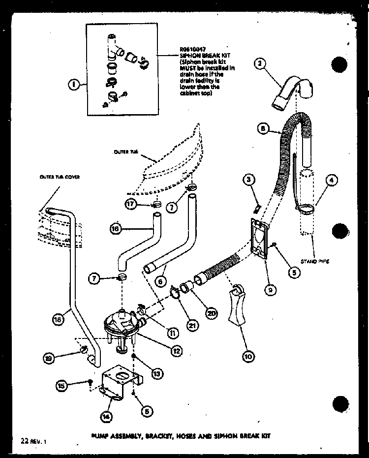 Section 2 Diagram and Parts List for LW2603 P7804720W Amana Washer