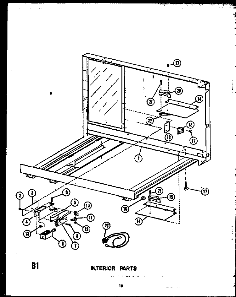 INTERIOR PARTS Diagram and Parts List for EVP399  Caloric Microwave Oven Combo
