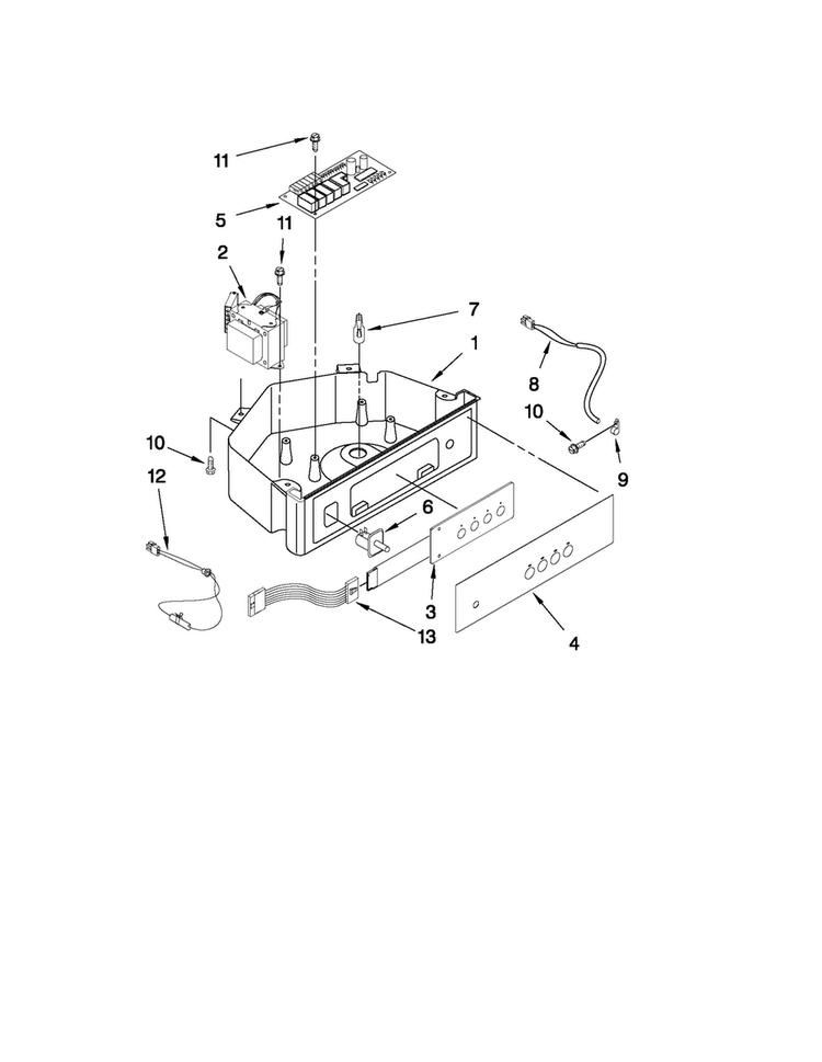 Control Panel Parts Diagram and Parts List for JIM158XXRS0  Jenn-Air Ice Maker
