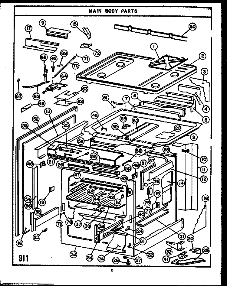 Page 1 Diagram and Parts List for RVP397  Caloric Microwave Oven Combo