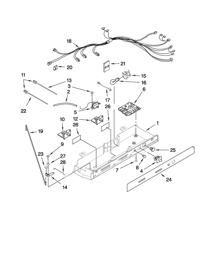 Control Parts Diagram and Parts List for MSD2573VES01  Maytag Refrigerator