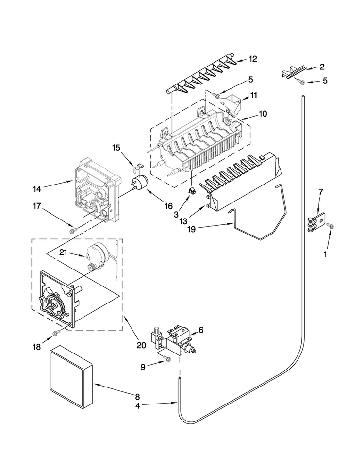 Icemaker Parts Diagram and Parts List for MSD2272VEB00  Maytag Refrigerator