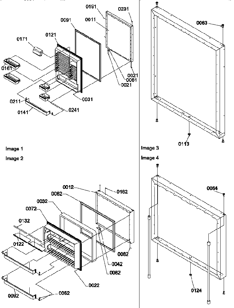 Door Assemblies Diagram and Parts List for BG20TL-P1196510WL  Amana Refrigerator