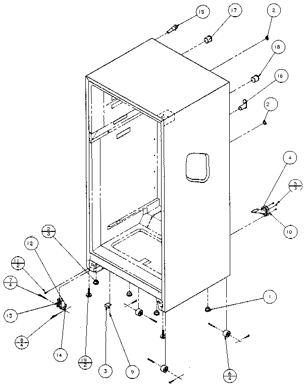 Cabinet Parts Diagram and Parts List for 85978-P1117003W  Amana Refrigerator