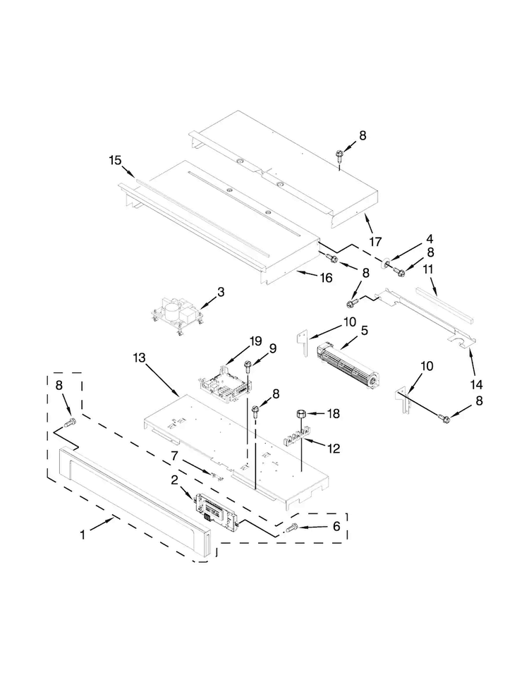 Control Panel Parts Diagram and Parts List for MEW9527AB02  Maytag Wall Oven