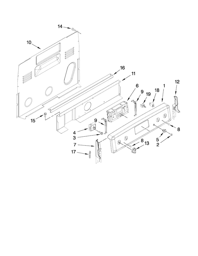 Control Panel Parts Diagram and Parts List for MER8775AB0  Maytag Range