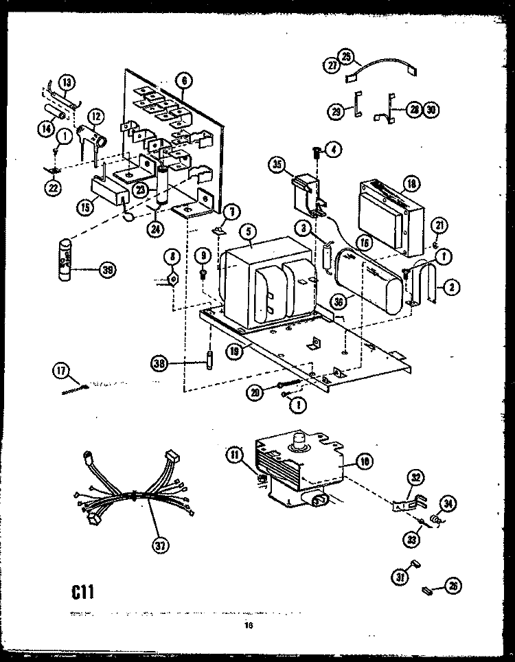 ELECTRICAL PARTS Diagram and Parts List for RVP397  Caloric Microwave Oven Combo