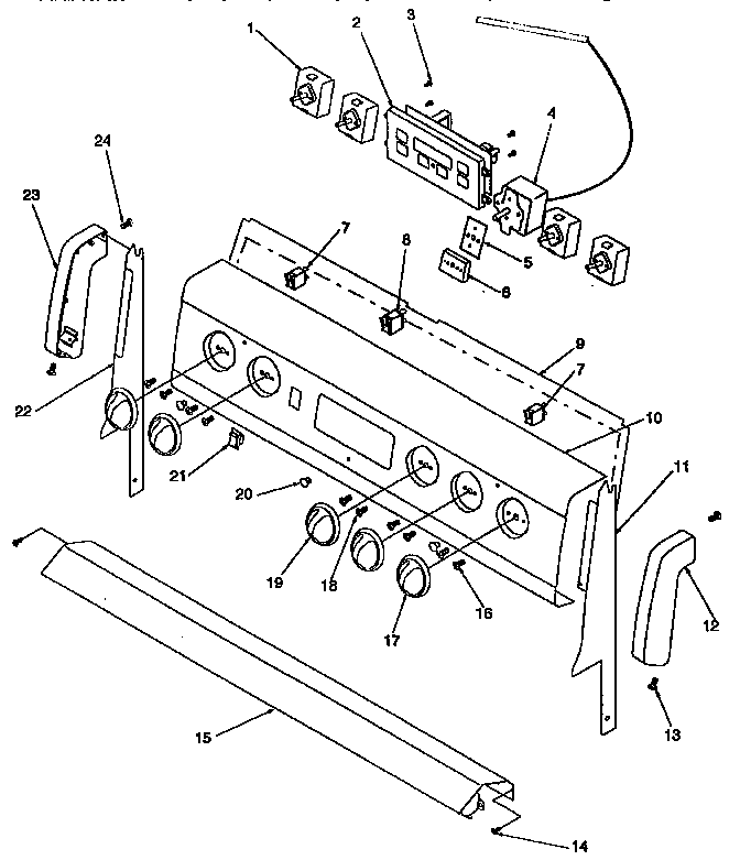 Backguard Diagram and Parts List for ART6110W P1143447NW Amana Range