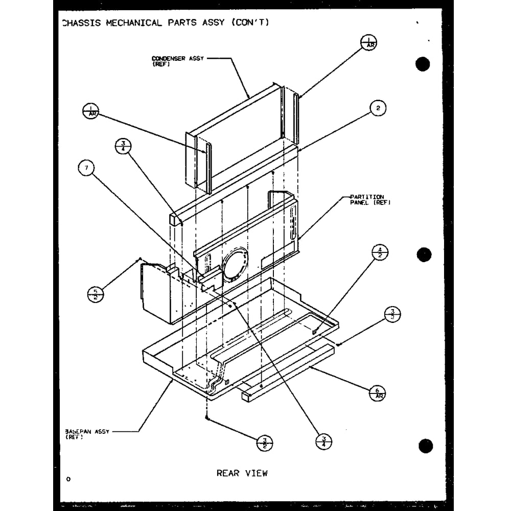 Chassis Mechanical Parts Assy 2 Diagram and Parts List for PTC12400EC P9872415R Amana Air Conditioner