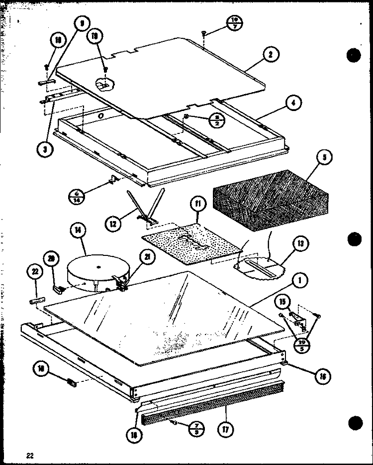 Page 9 Diagram and Parts List for RCC-1010 P8572901S Amana Microwave Oven Combo