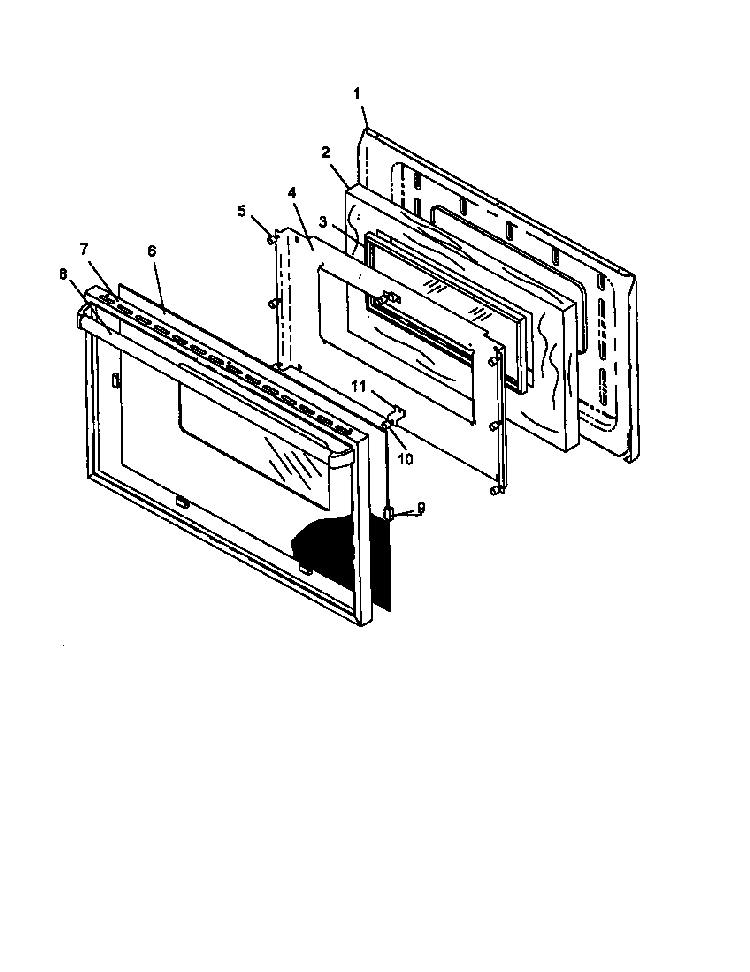 Glass Window Door-see Note For Specific Models Covered Diagram and Parts List for SNK26AA0 P1142988NW Amana Range