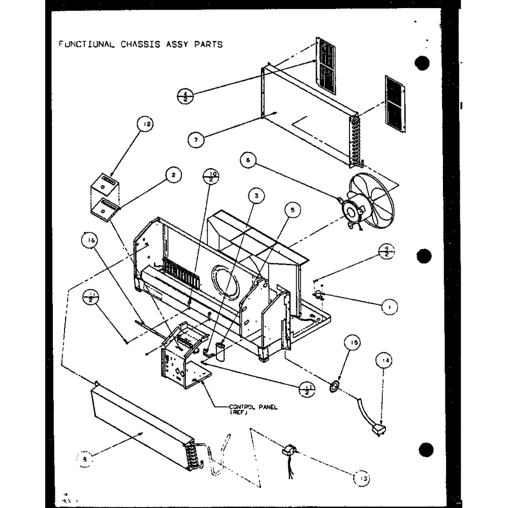 Functional Chassis Assy Parts 2 Diagram and Parts List for PTC12400EC P9872415R Amana Air Conditioner