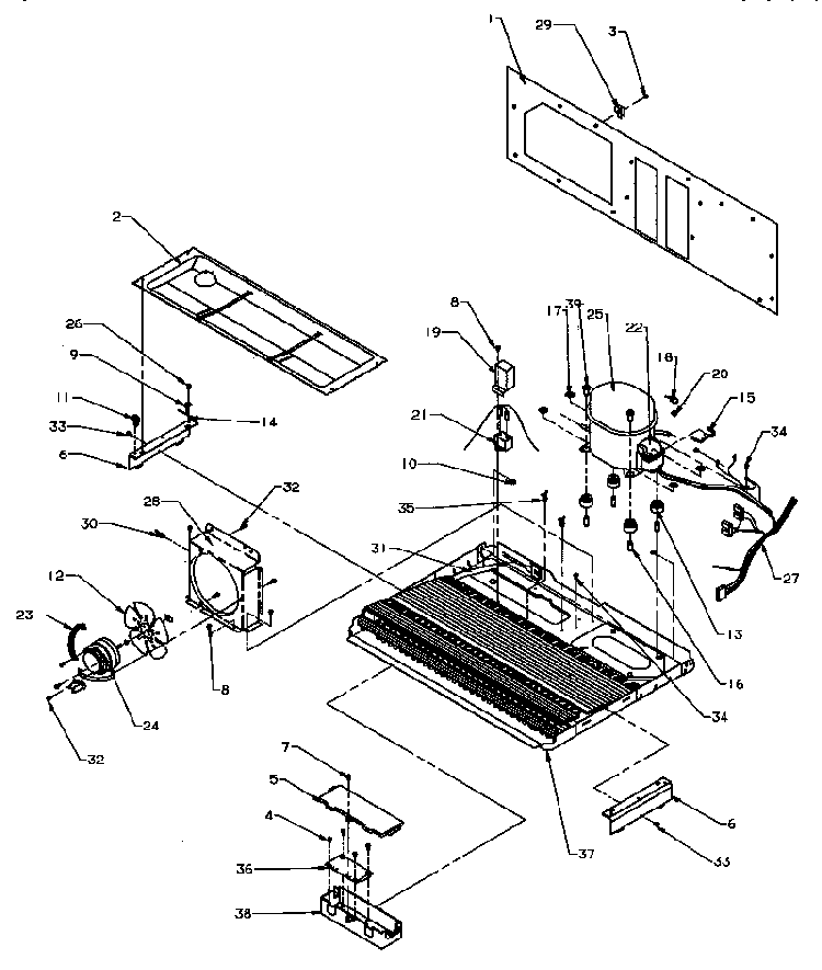 Machine Compartment Diagram and Parts List for SXD22Q2L-P1181308WL  Amana Refrigerator