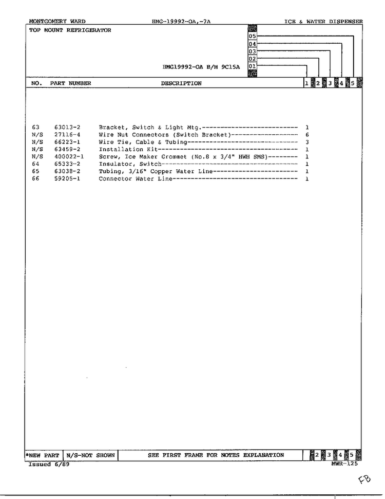 Ice And Water Dispenser Page 4 Diagram and Parts List for 19992A  Admiral Refrigerator