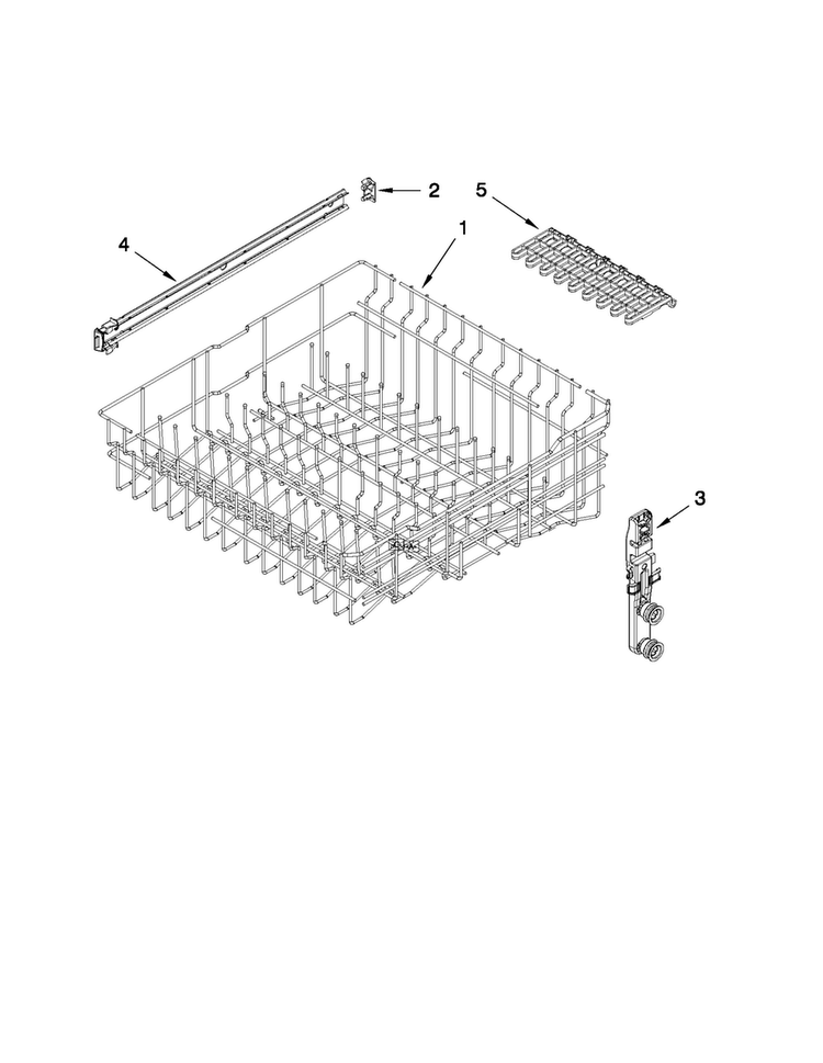 Upper Rack And Track Parts Diagram and Parts List for MDB6769PAB1  Maytag Dishwasher