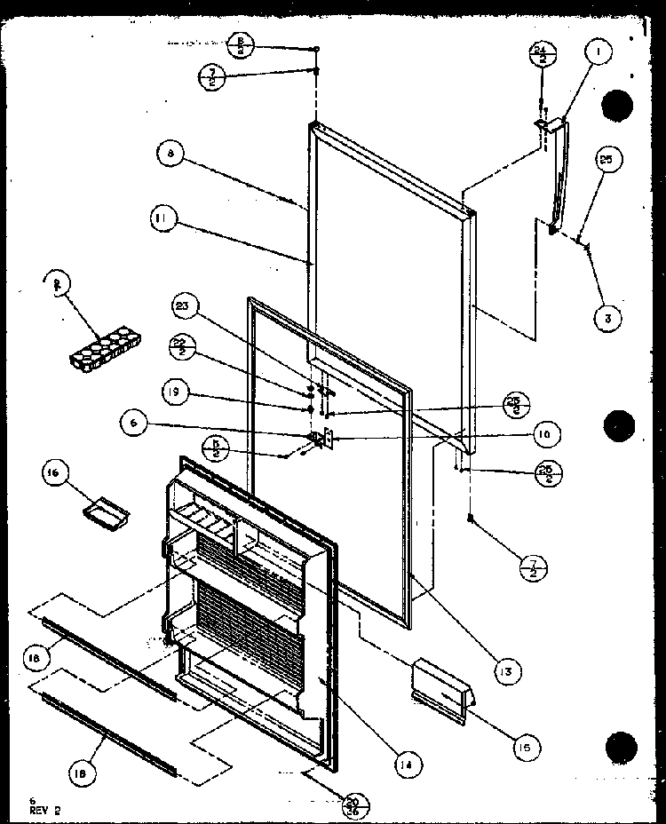 Refrigerator Door Diagram and Parts List for TR18QB2L-P1111308WL  Amana Refrigerator