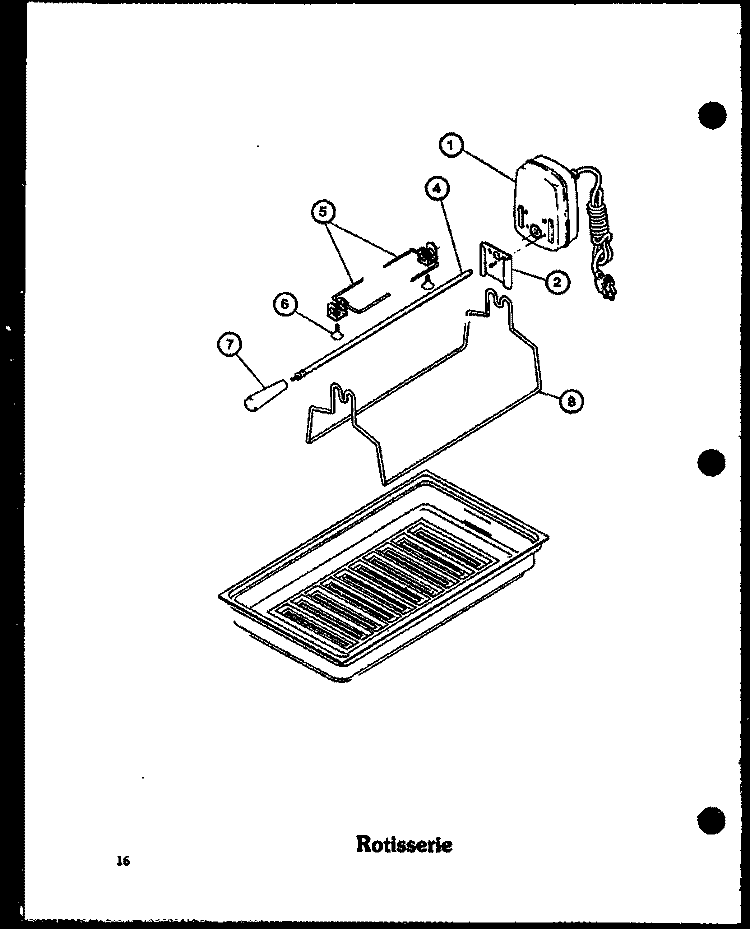 ROTISSERIE Diagram and Parts List for CC5 P2727106S Amana Cooktop