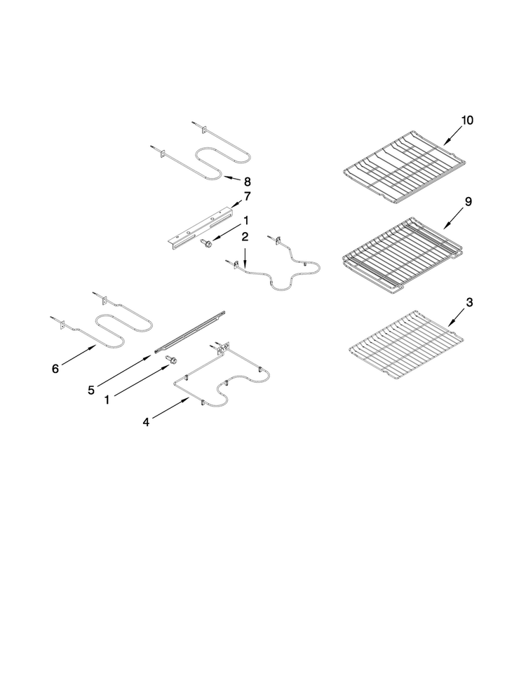 Rack And Element Parts Diagram and Parts List for MER6875BAS18  Maytag Range