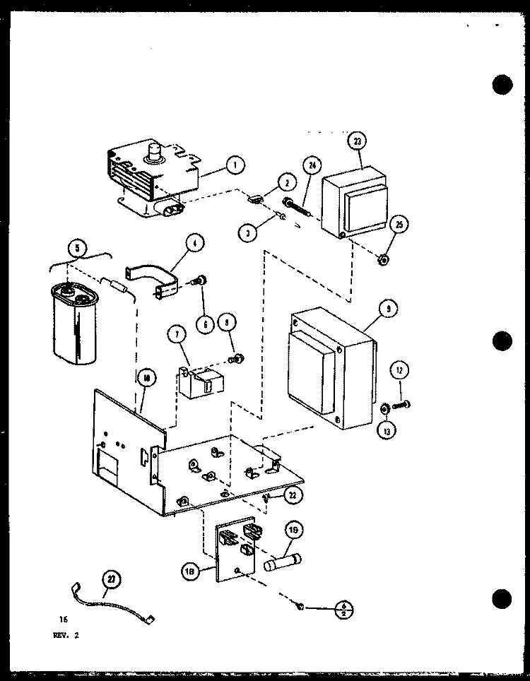 Page 6 Diagram and Parts List for RCC1020 P8576902S Amana Microwave Oven Combo