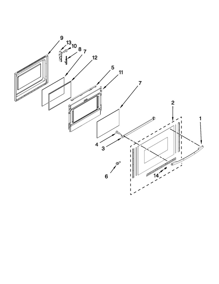 Lower Door Parts Diagram and Parts List for MET8665XB01  Maytag Range