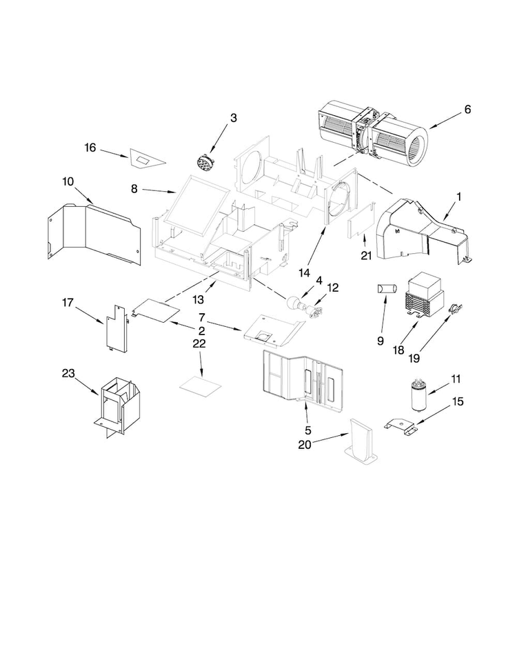 Air Flow Parts Diagram and Parts List for MMV4203WW0  Maytag Microwave