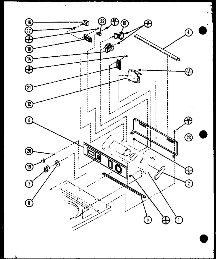 Section 6 Diagram and Parts List for LW1200 P7762101W Amana Washer