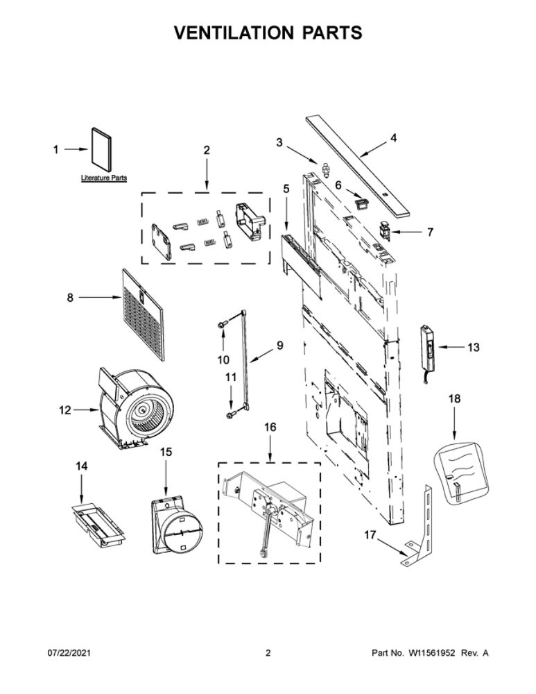 Ventilation Parts Diagram and Parts List for JXD7030YS6  Maytag Range Hood