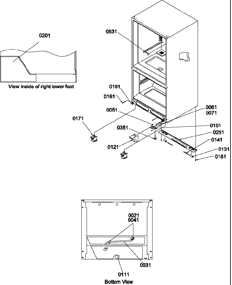 Insulation & Roller Assembly Diagram and Parts List for BC21VL-P1321506WL  Amana Refrigerator
