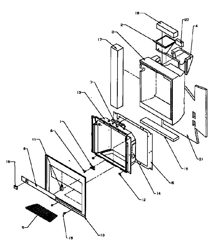 Ice And Water Cavity Diagram and Parts List for SXD25AL-P1162436WL  Amana Refrigerator