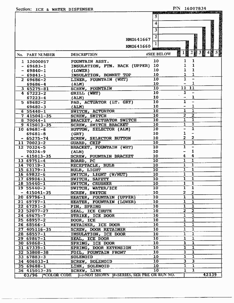 Ice And Water Dispenser Page 2 Diagram and Parts List for HMG-641670  Admiral Refrigerator