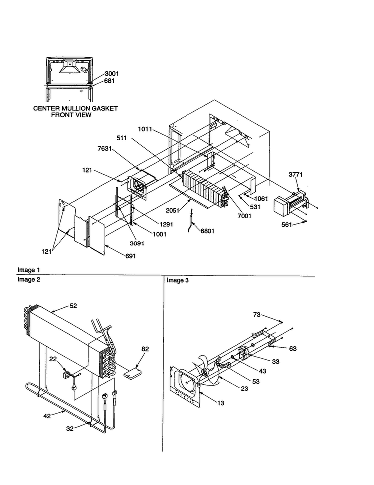 Evaporator And Fan Motor Diagram and Parts List for TR18V2E-P1315705WE  Amana Refrigerator