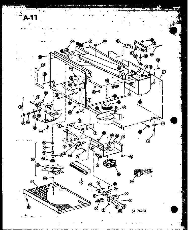Antenna Assembly Diagram and Parts List for RR-10A P74750-2M Amana Microwave