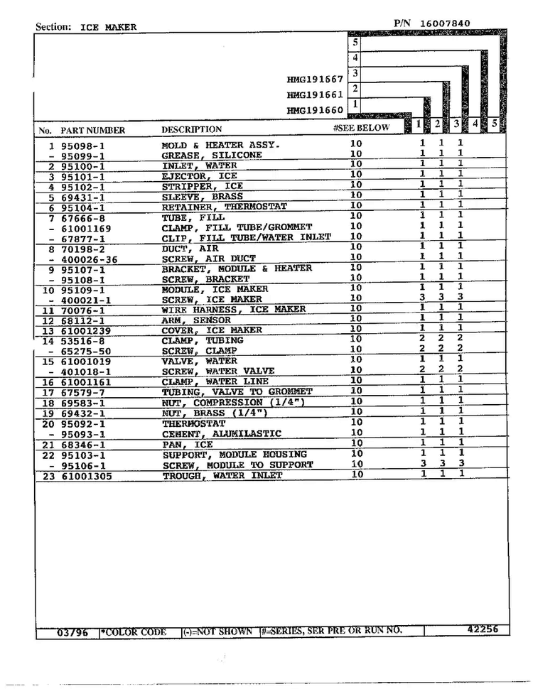 Ice Maker Page 2 Diagram and Parts List for HMG191660  Admiral Refrigerator