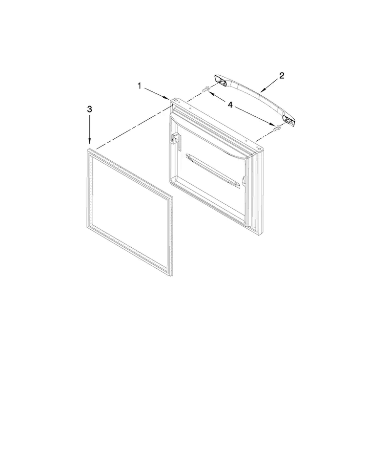 Freezer Door Parts Diagram and Parts List for ABB2224WEW2  Amana Refrigerator