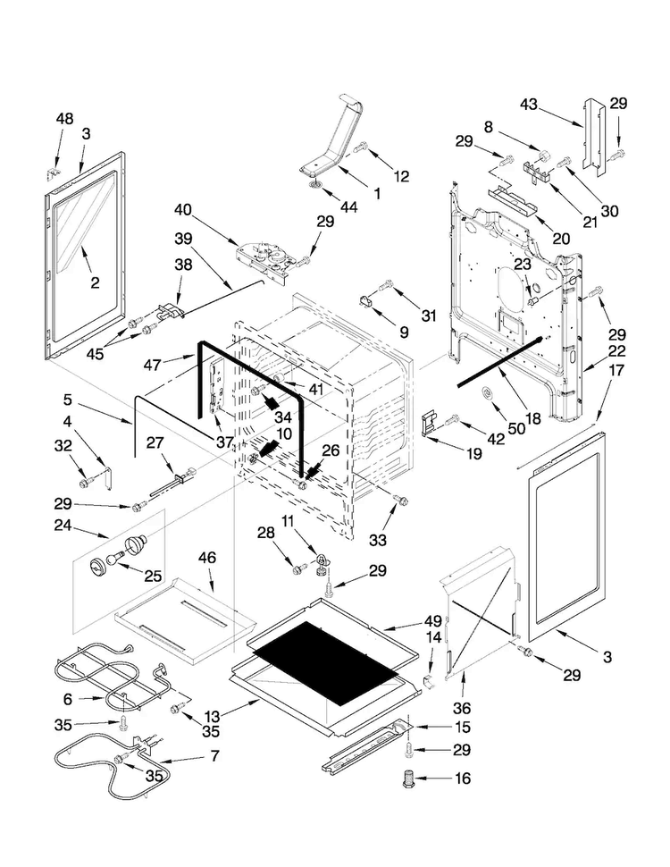 Chassis Parts Diagram and Parts List for MER7662WS1  Maytag Range