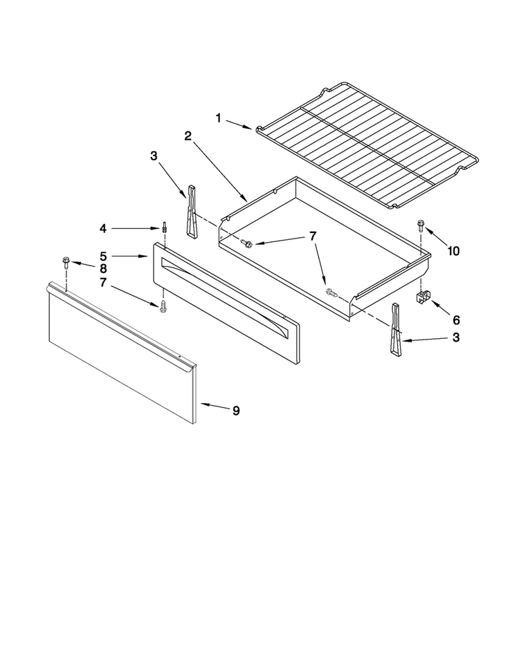 Drawer & Broiler Parts Diagram and Parts List for AER5822VCS0  Amana Range