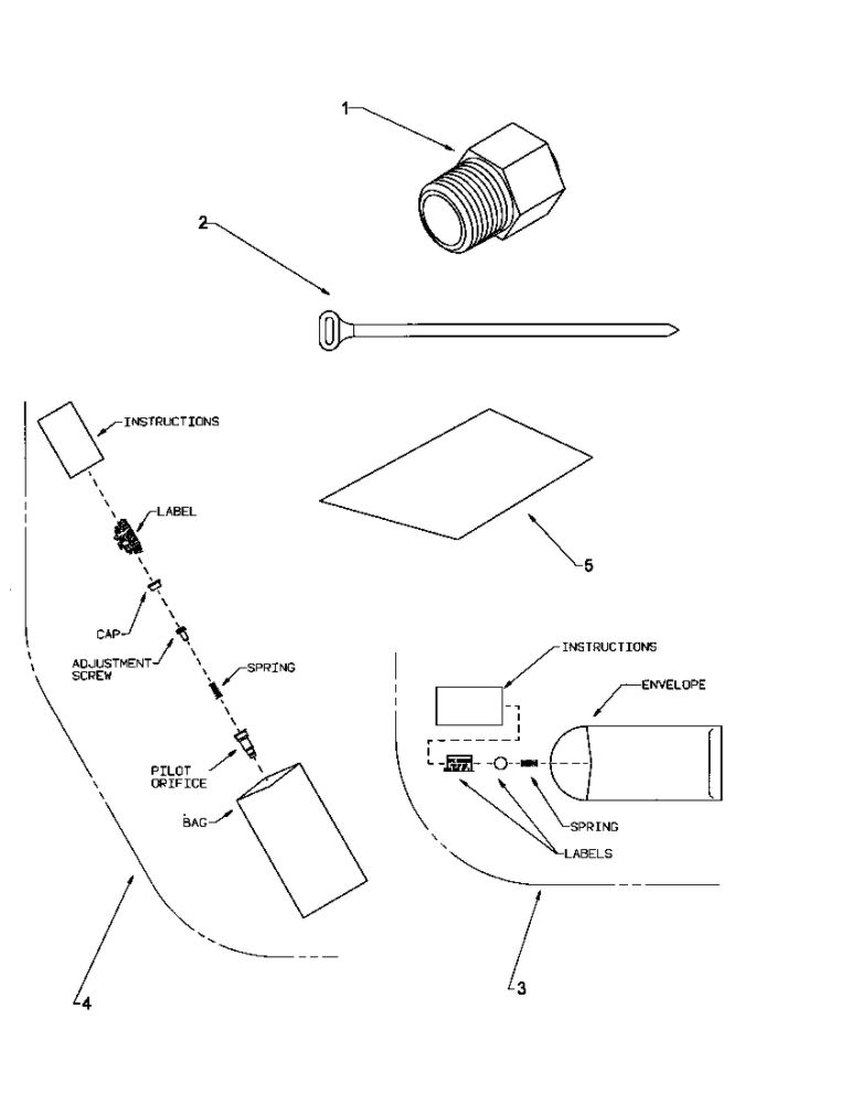 High Altitude Lp Conversion Kits Diagram and Parts List for HAC1PS09 P1204221F Amana Air Conditioner