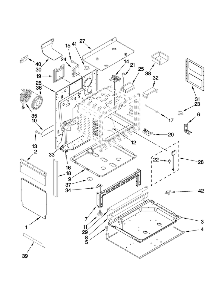Chassis Parts Diagram and Parts List for JGS8850BDS17  Jenn-Air Range