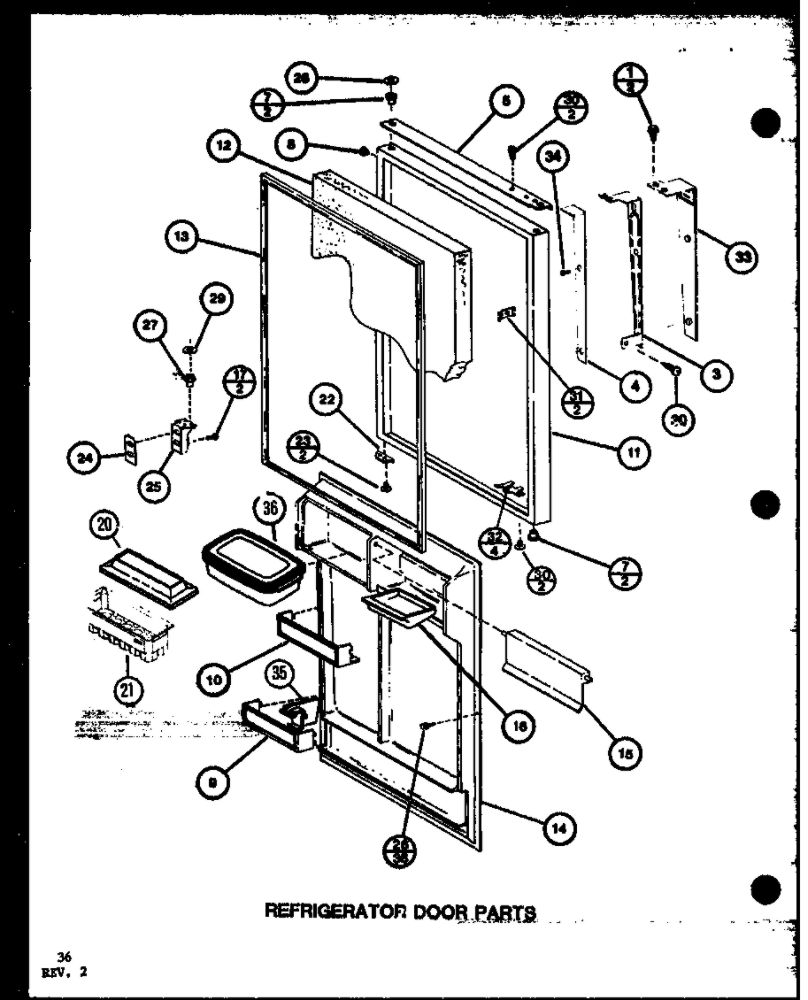 Refrigerator Door Parts 3 Diagram and Parts List for IC3K-P7621309W-TM  Amana Refrigerator