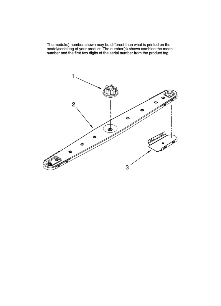 Lower Washarm Parts Diagram and Parts List for JDB1080AWB41  Jenn-Air Dishwasher
