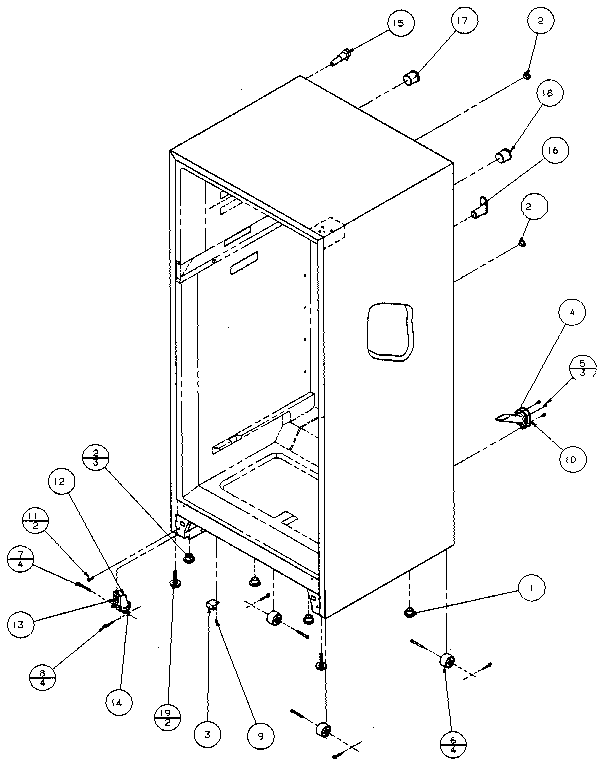 Cabinet Parts Diagram and Parts List for 85978-P1117004W  Amana Refrigerator