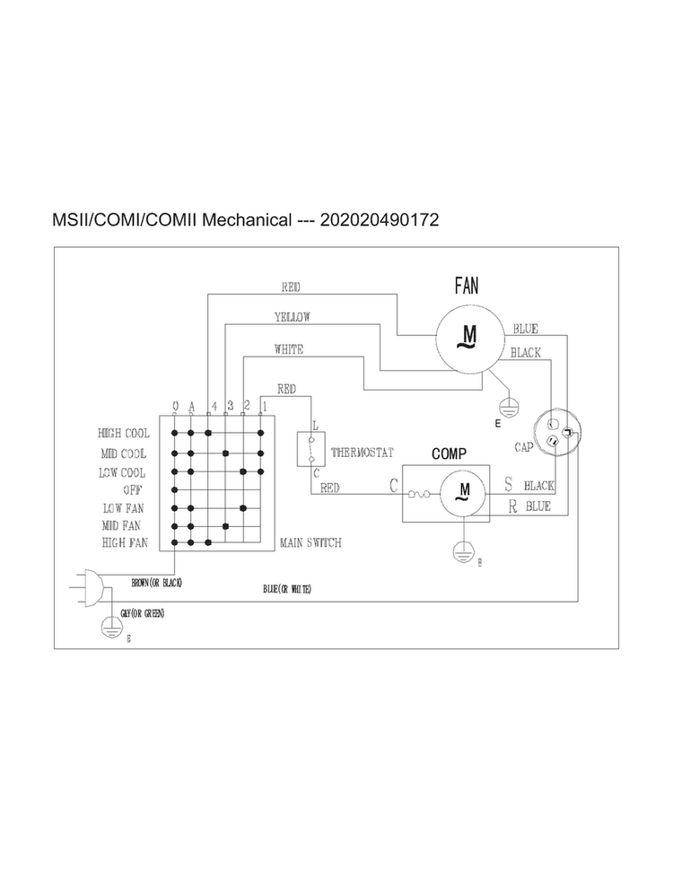 Wiring Diagram Diagram and Parts List for CAE8MR410A19  Crosley Air Conditioner