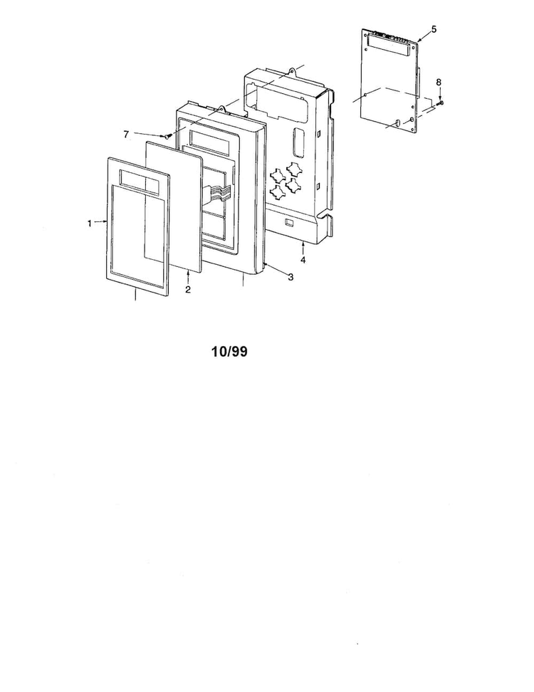 Control Panel Diagram and Parts List for MVH250W-P1323204W  Amana Microwave