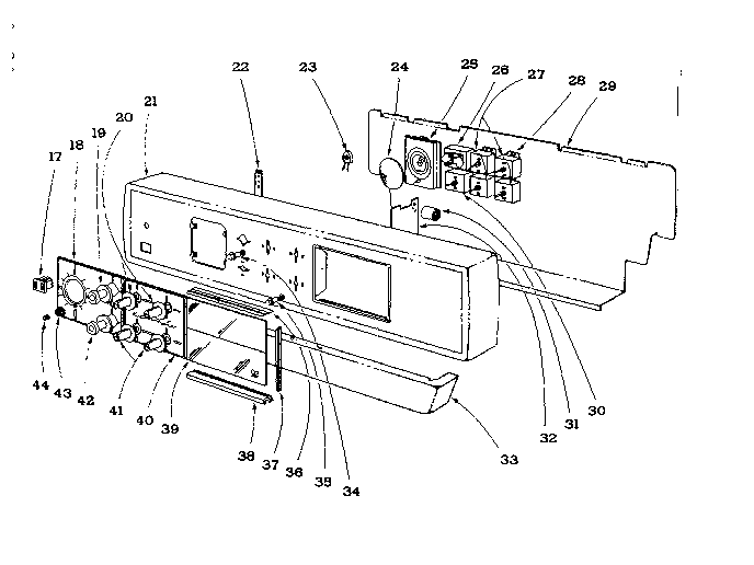 Backguard Section Diagram and Parts List for 101933590  Kenmore Range