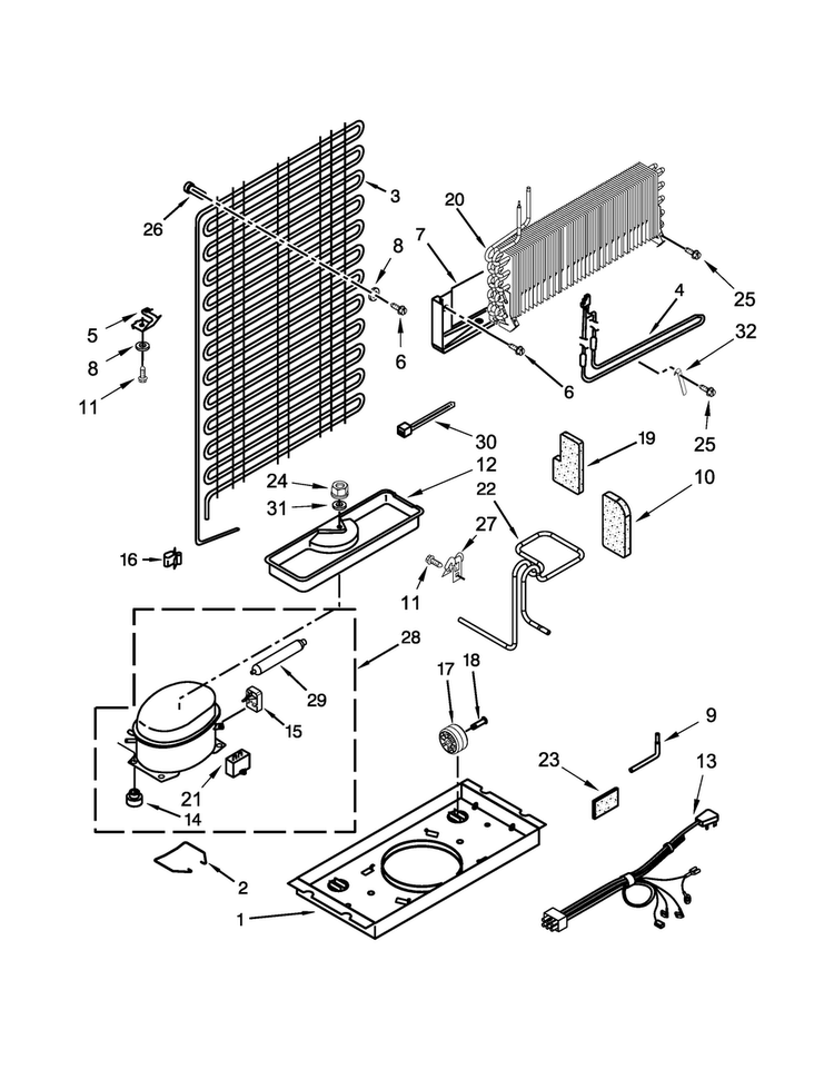 Unit Parts Diagram and Parts List for A8TXCWFXW00  Amana Refrigerator