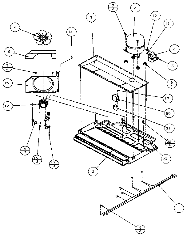 Panasonic Compressor Diagram and Parts List for TS18RB-P1158403W  Amana Refrigerator