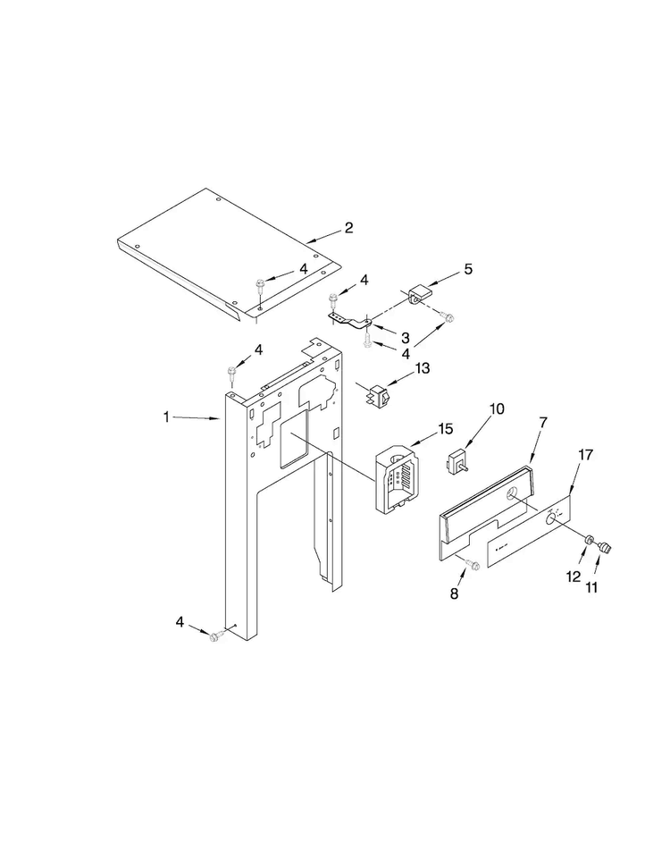 Panel And Control Parts Diagram and Parts List for JQTC507B0  Jenn-Air Trash Compactor
