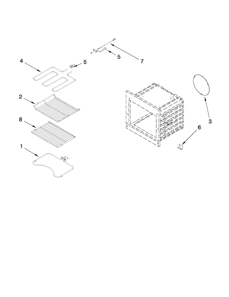 Internal Oven Parts Diagram and Parts List for JJW9427DDB11  Jenn-Air Wall Oven